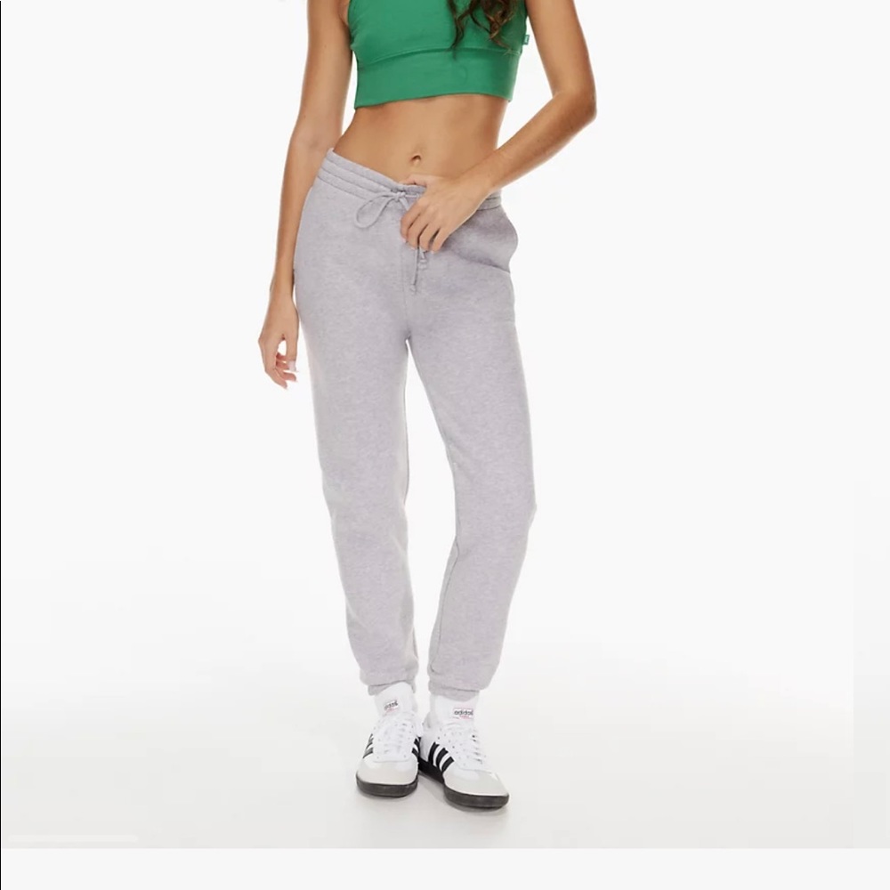 Aritzia TNA airy fleece perfect fit sweatpant Heather chrome